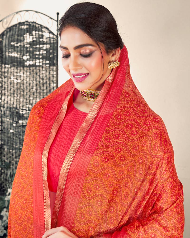 Vishal Prints Grey And Purple Brasso Saree With Zari Border