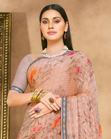 Vishal Prints Pastel Pink Fancy Chiffon Digital Print Saree With Border