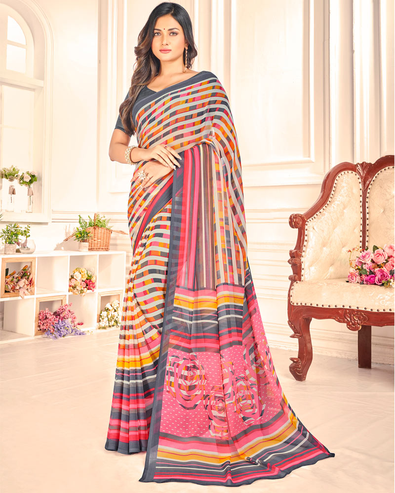 Vishal Prints Multi Printed Georgette Saree