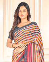 Vishal Prints Multi Printed Georgette Saree