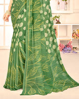 Vishal Prints Pastel Green Printed Georgette Saree