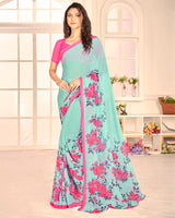 Vishal Prints Sea Mist Printed Georgette Saree