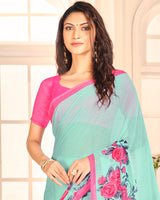 Vishal Prints Sea Mist Printed Georgette Saree