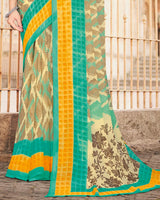 Vishal Prints Beige Printed Georgette Saree