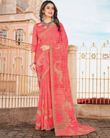 Vishal Prints Coral Printed Georgette Saree