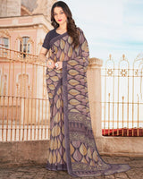 Vishal Prints Pastel Violet Printed Georgette Saree