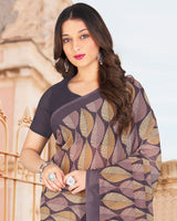 Vishal Prints Pastel Violet Printed Georgette Saree