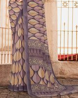 Vishal Prints Pastel Violet Printed Georgette Saree