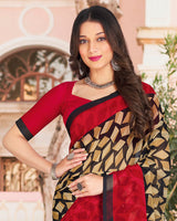 Vishal Prints Black Printed Georgette Saree
