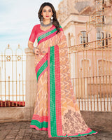 Vishal Prints Off White Printed Georgette Saree
