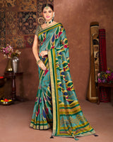 Vishal Prints Multi Silk Brasso Saree With Tassel