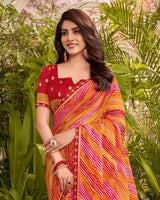 Vishal Prints Multicolored Printed Fancy Chiffon Traditional Print Saree With Border