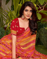 Vishal Prints Multicolored Printed Fancy Chiffon Traditional Print Saree With Border