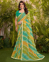 Vishal Prints Multicolored Printed Fancy Chiffon Traditional Print Saree With Border