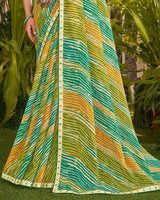 Vishal Prints Multicolored Printed Fancy Chiffon Traditional Print Saree With Border