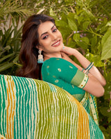 Vishal Prints Multicolored Printed Fancy Chiffon Traditional Print Saree With Border