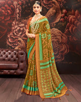 Vishal Prints Reno Sand Silk Brasso Saree With Tassel