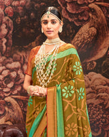 Vishal Prints Reno Sand Silk Brasso Saree With Tassel