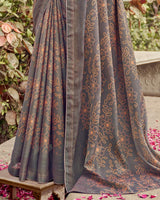 Vishal Prints Americano Printed Fancy Chiffon Saree With Core Piping