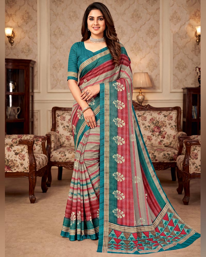 Vishal Prints Multicolor Digital Print Criva Crepe Saree