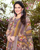 Vishal Prints Light Purple Printed Georgette Saree With Satin Border