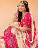 Vishal Prints Cherry Red Printed Fancy Chiffon Traditional Print Saree With Foil Print And Cut Work Border