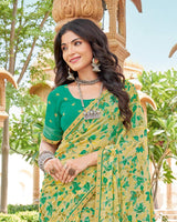 Vishal Prints Ginger Brown Printed Georgette Saree With Fancy Border