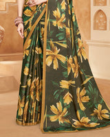 Vishal Prints Tobacco Brown Digital Print Criva-Brasso Saree