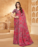 Vishal Prints Brownish Pink Digital Print Criva-Brasso Saree