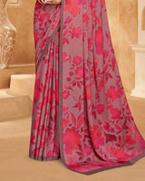Vishal Prints Brownish Pink Digital Print Criva-Brasso Saree