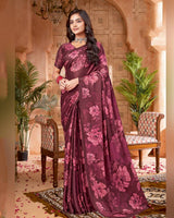 Vishal Prints Brownish Purple Digital Print Criva-Brasso Saree
