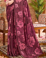 Vishal Prints Brownish Purple Digital Print Criva-Brasso Saree