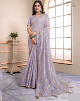 Vishal Prints Pink Swan Designer Weaving Jacquard Saree With Diamond Work And Fancy Border