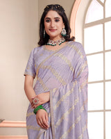 Vishal Prints Pink Swan Designer Weaving Jacquard Saree With Diamond Work And Fancy Border