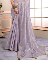 Vishal Prints Pink Swan Designer Weaving Jacquard Saree With Diamond Work And Fancy Border