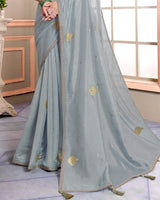 Vishal Prints Silver Chalice Designer Weaving Jacquard Saree With Diamond Work And Fancy Border