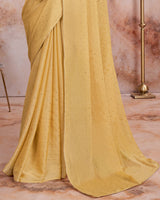 Vishal Prints Sand Brown Designer Chiffon Saree