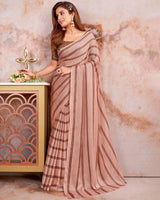 Vishal Prints Pastel Red Designer Chiffon Saree
