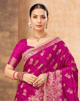 Vishal Prints Dark Fuchsia Designer Art Silk Weaving Saree With Diamond Work And Tassel