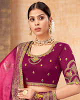 Vishal Prints Raspberry Pink Designer Art Silk Weaving Saree With Diamond Work And Tassel