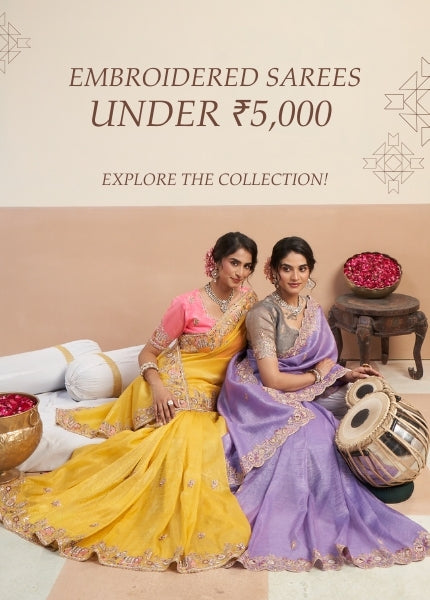 Embroidered Sarees Under ₹5,000