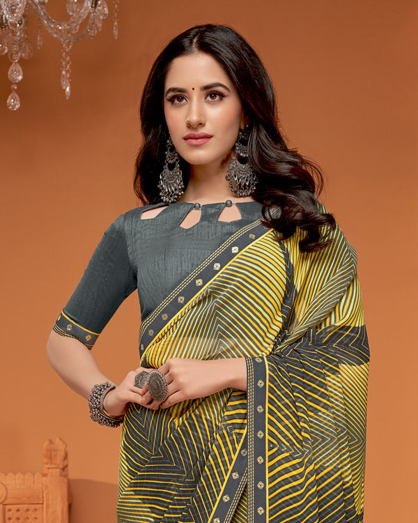 Vishal Prints Multicolor Printed Georgette Saree With Fancy Border