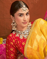 Vishal Prints Sunflower Yellow Designer Fancy Chiffon-Brasso Saree With Fancy Border