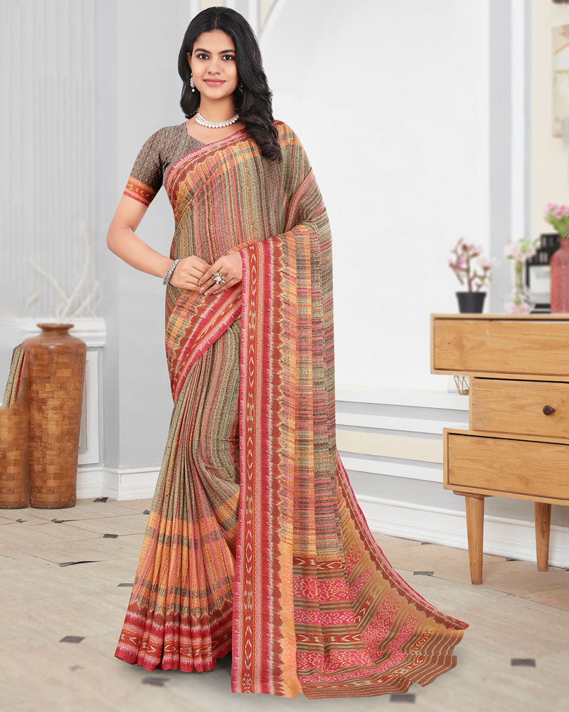 Vishal Prints Multicolor Digital Print Criva Crepe Saree