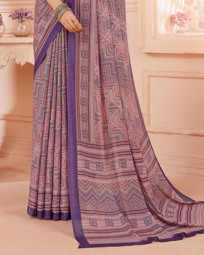 Vishal Prints Brandy Rose Digital Print Criva Crepe Saree