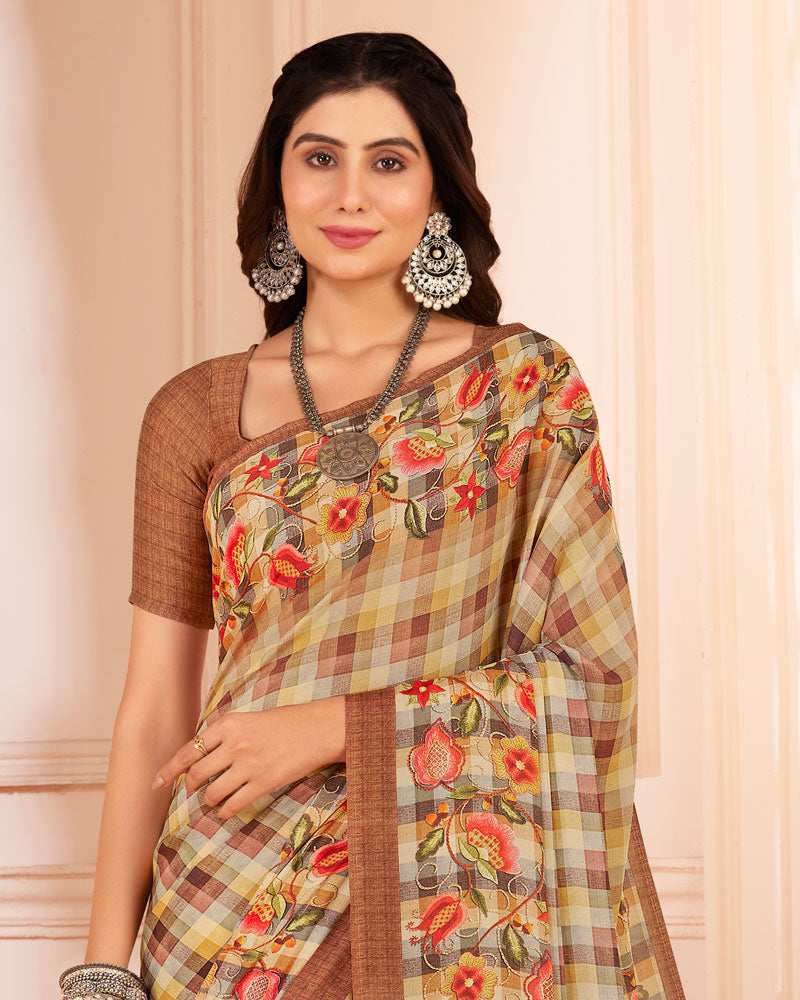 Trusha Color Vishal Prints Multi Color Digital Print Criva Crepe Saree