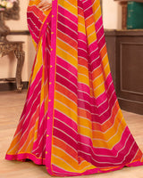 Vishal Prints Rani Printed Georgette Saree With Fancy Border
