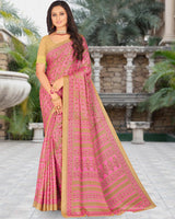 Vishal Prints Dark Pink Printed Criva Moss Saree