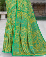 Vishal Prints Dark Mint Green Printed Criva Moss Saree