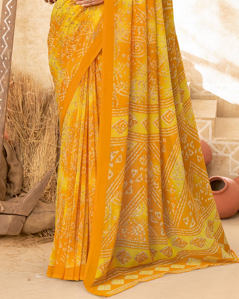 Vishal Prints Light Mango Printed Georgette Saree